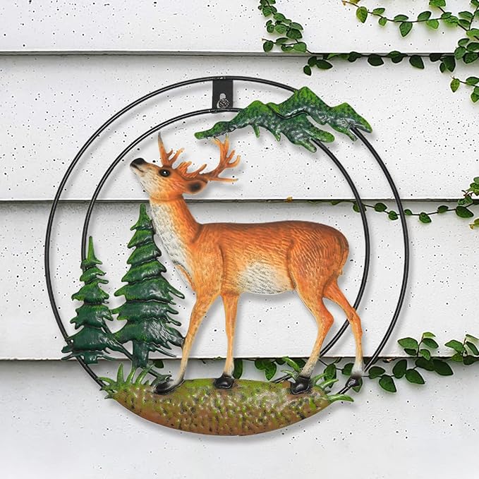 墙鹿装饰金属麋鹿艺术家居装饰动物室内户外防水覆盖区域花园露台